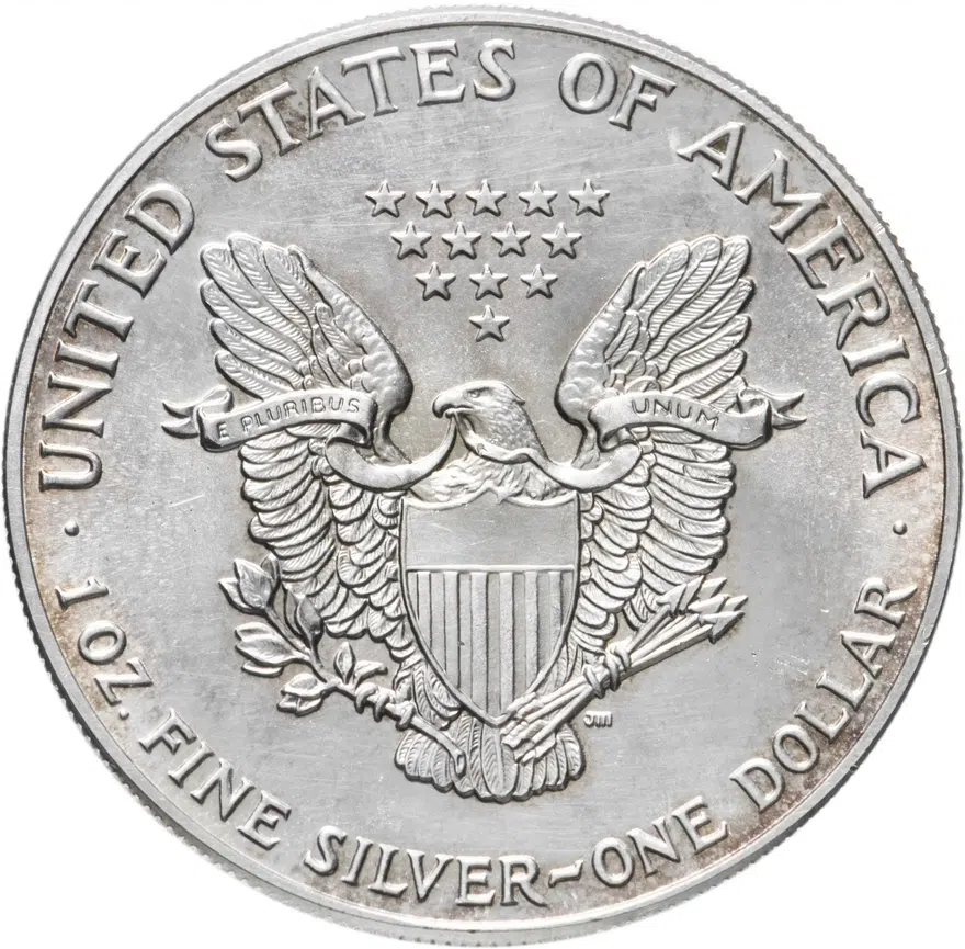 США 1 доллар (dollar) 1988  Американский серебряный орёл Без отметки монетного двора, реверс