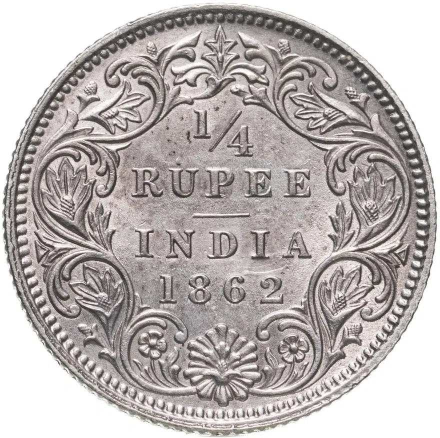 Индия (Британская) 1/4 рупии (rupee) 1862