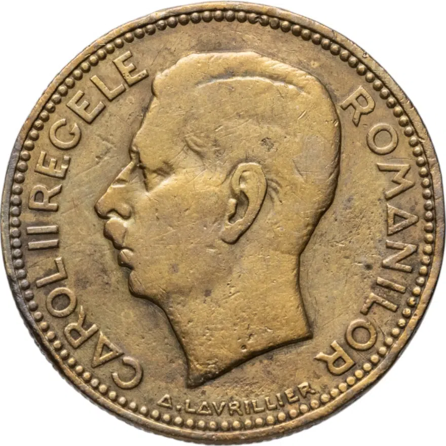 Румыния 20 леев (lei) 1930 KN Портрет Кароля II знак монетного двора: "KN" - Бирмингем, Kings Norton