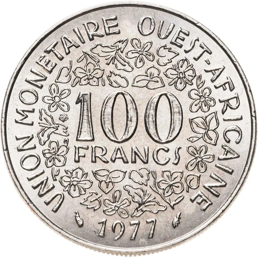 Западная Африка (BCEAO) 100 франков (francs) 1977, реверс