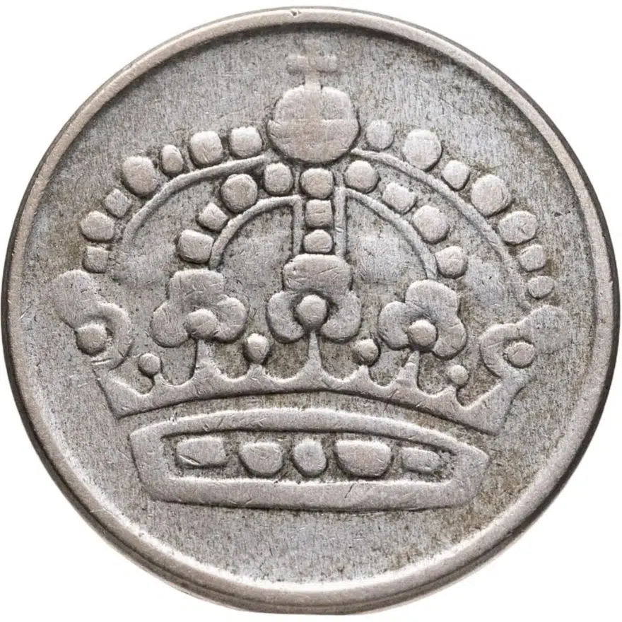 Швеция 25 эре (ore) 1952, реверс
