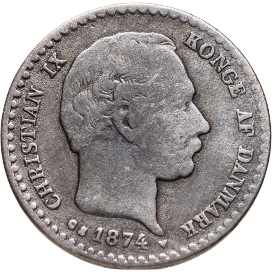 Дания 10 эре (ore) 1874