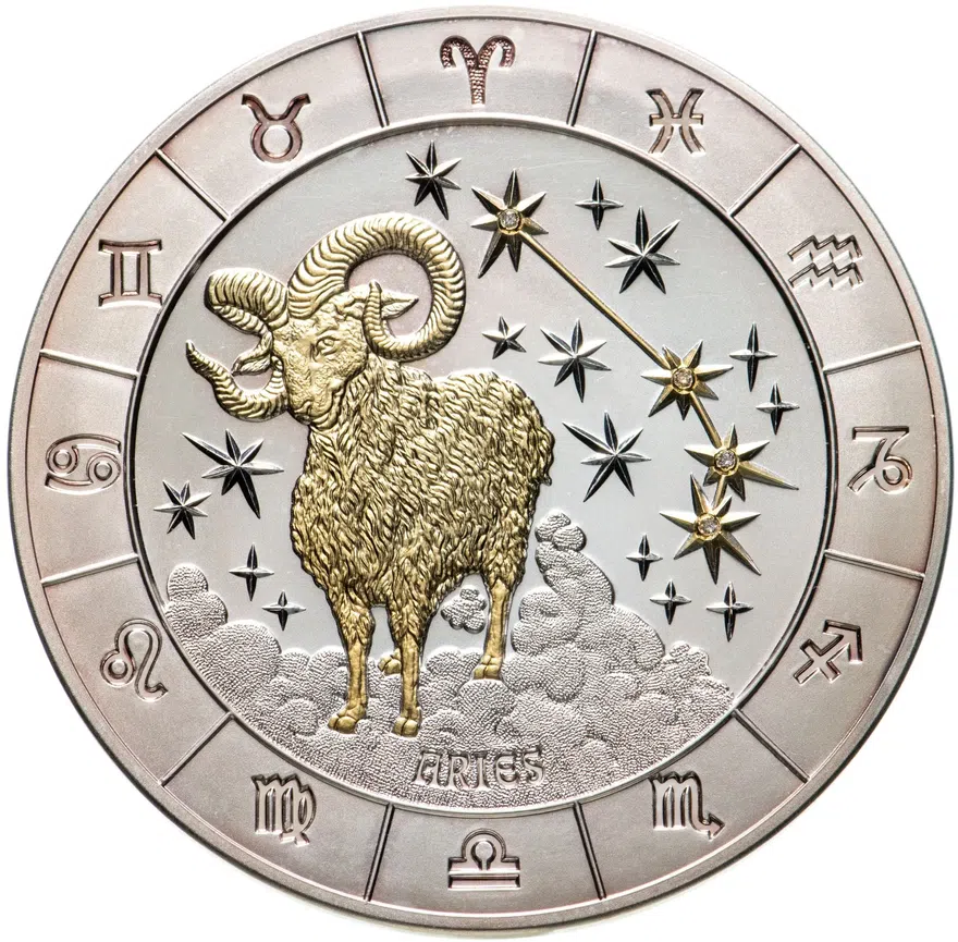 Руанда 1000 франков (francs) 2009 "Знаки зодиака - Овен" с сертификатом, аверс