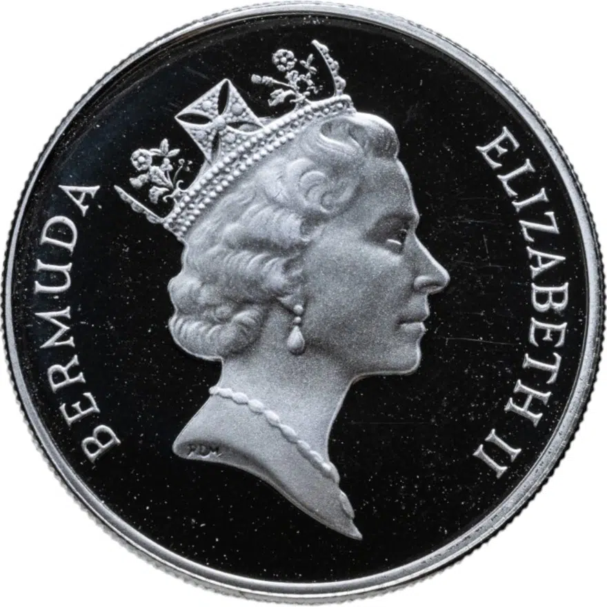 Бермудские острова 25 центов (cents) 1995 Proof, реверс