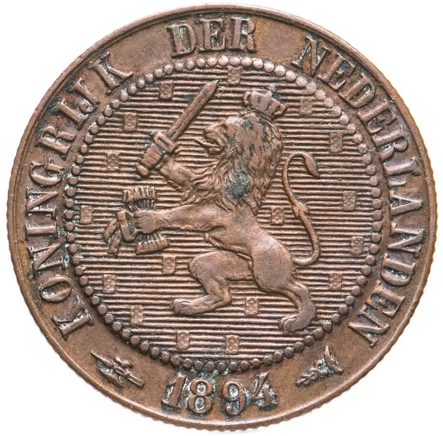 Нидерланды 2 1/2 цента (cent) 1894, реверс
