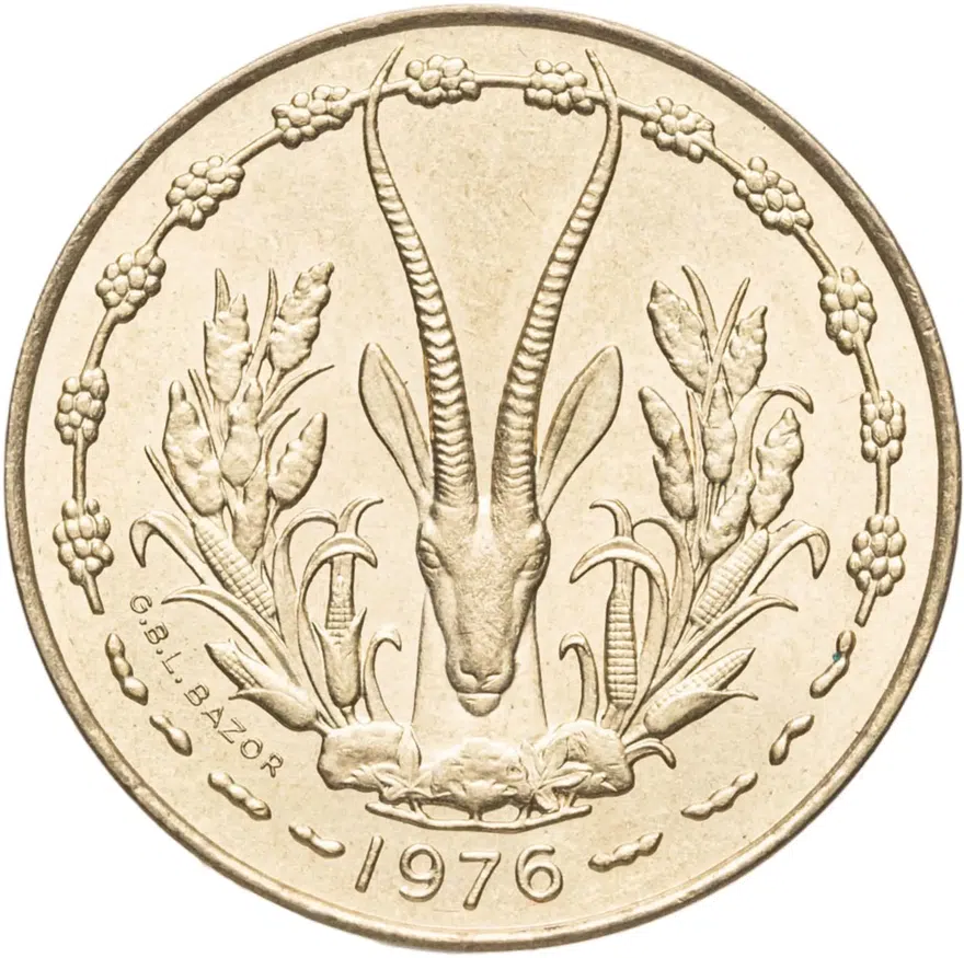 Западная Африка (BCEAO) 10 франков (francs) 1976, реверс