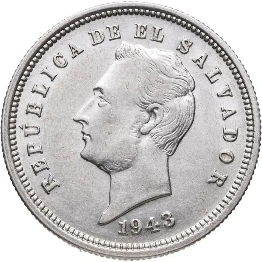 Сальвадор 25 сентаво (centavos) 1943, реверс