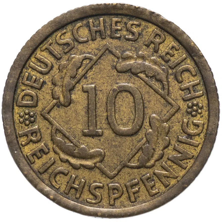 Германия 10 рейхспфеннигов (reichspfennig) 1933 G, аверс