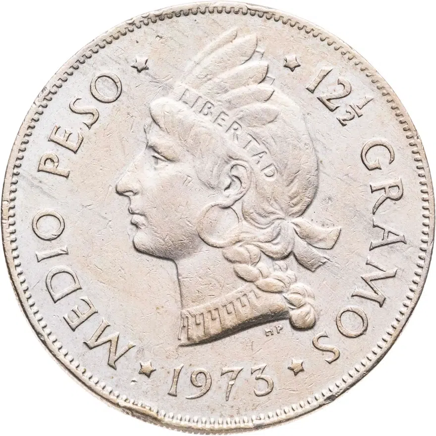 Доминикана 1/2 песо (peso) 1973