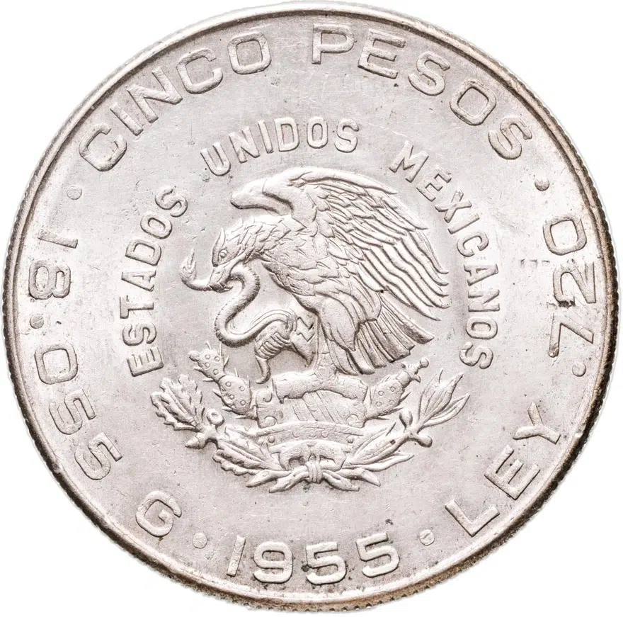 Мексика 5 песо (pesos) 1955