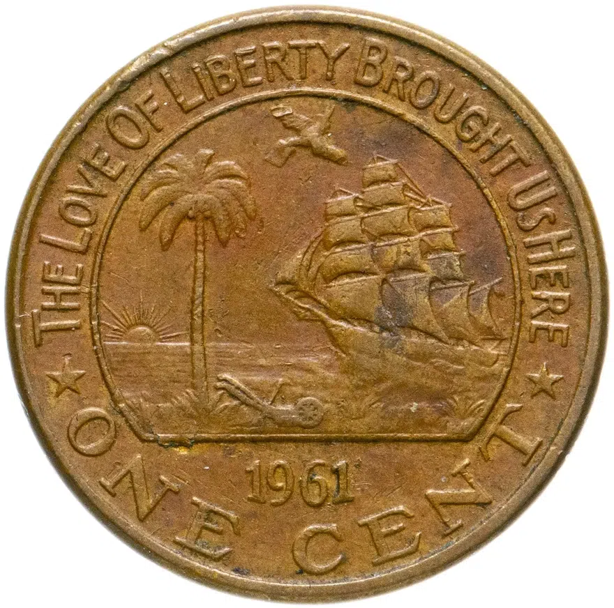 Либерия 1 цент 1961, аверс
