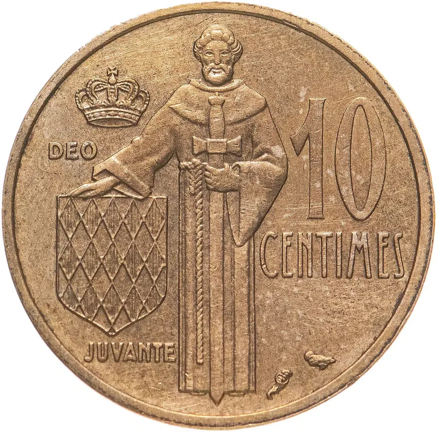 Монако 10 сантимов 1962, аверс