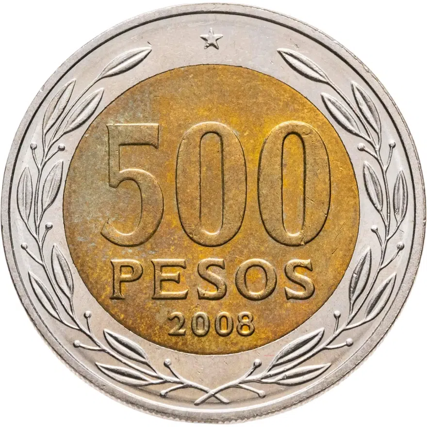 Чили 500 песо (pesos) 2008, реверс