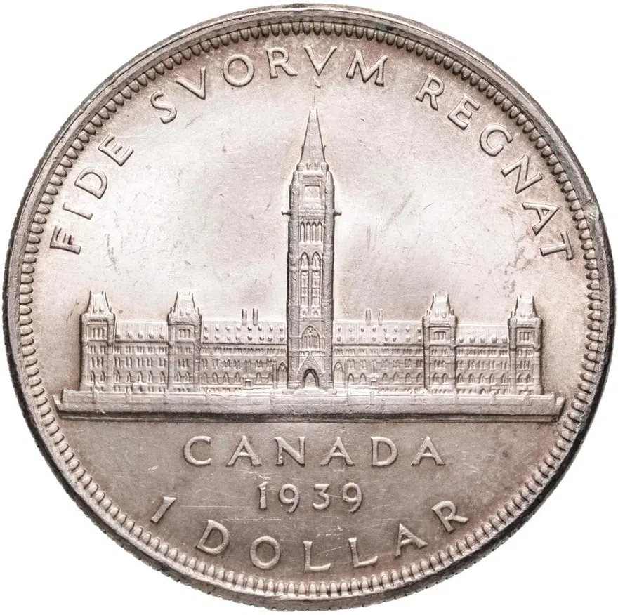 Канада 1 доллар (dollar) 1939  Королевский визит в Оттаву