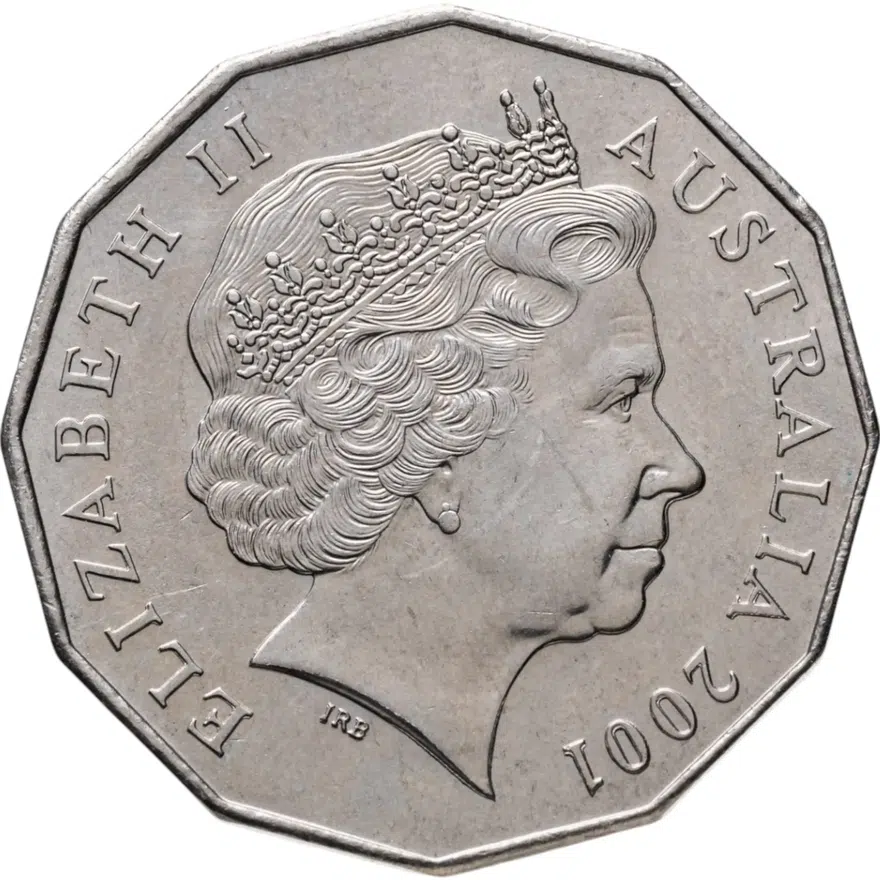 Австралия 50 центов (cents) 2001  Столетие Федерации - Квинсленд, реверс