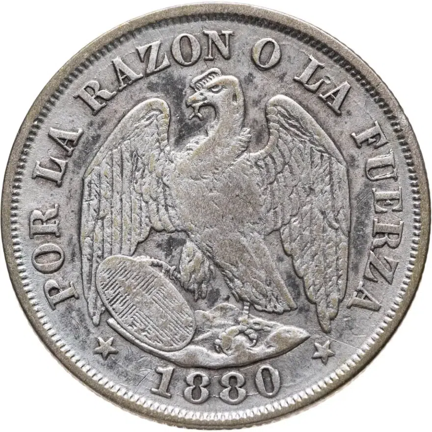Чили 20 сентаво (centavos) 1880, реверс