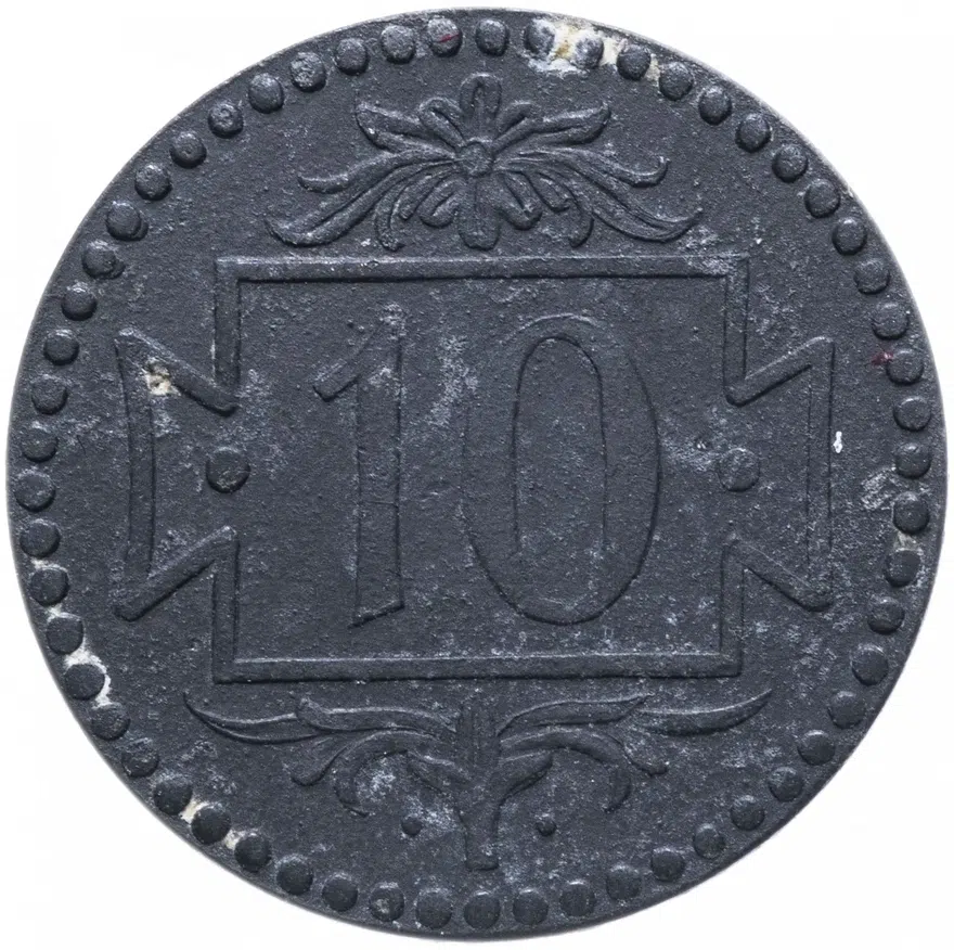 Данциг 10 пфеннигов (pfennig) 1920, реверс