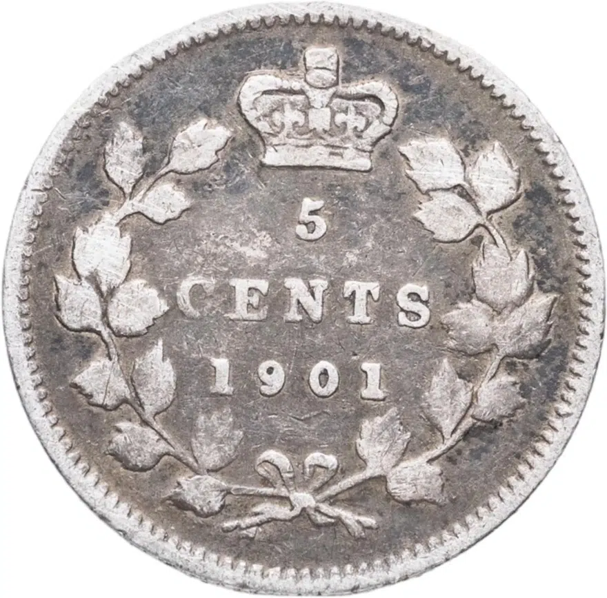 Канада 5 центов (cents) 1901, реверс