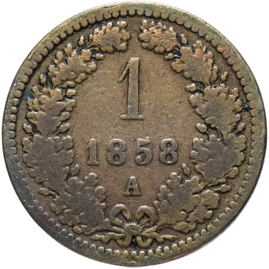 Австрия 1 крейцер (kreuzer) 1858 "A", аверс