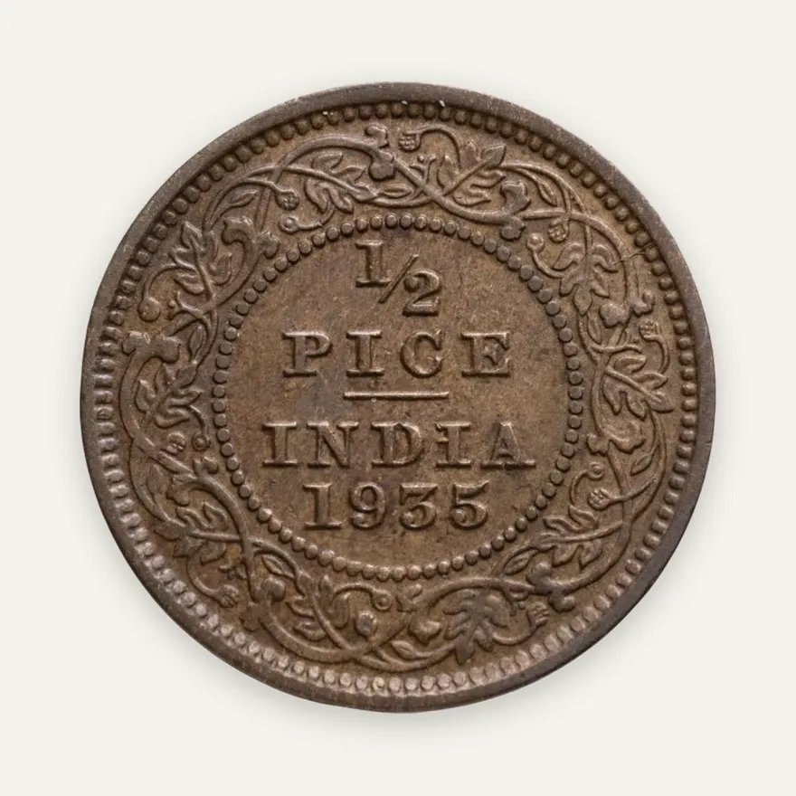Индия (Британская) 1/2 пайса (pise) 1935, реверс