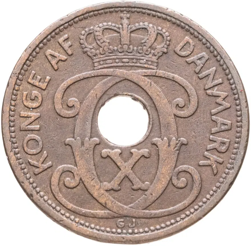 Дания 2 эре (ore) 1929, реверс
