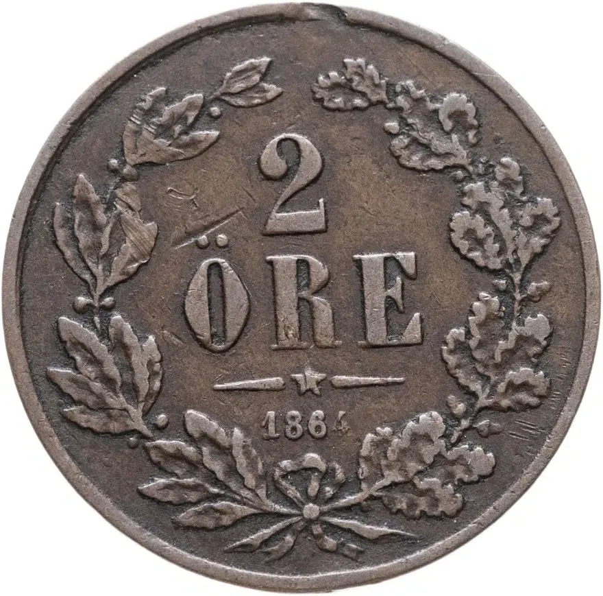 Швеция 2 эре (ore) 1864