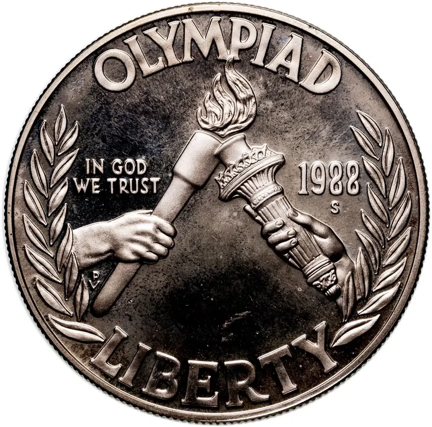 США 1 доллар (dollar) 1988 S XXIV летние Олимпийские Игры, Сеул 1988 знак монетного двора "S" - Сан-Франциско, аверс