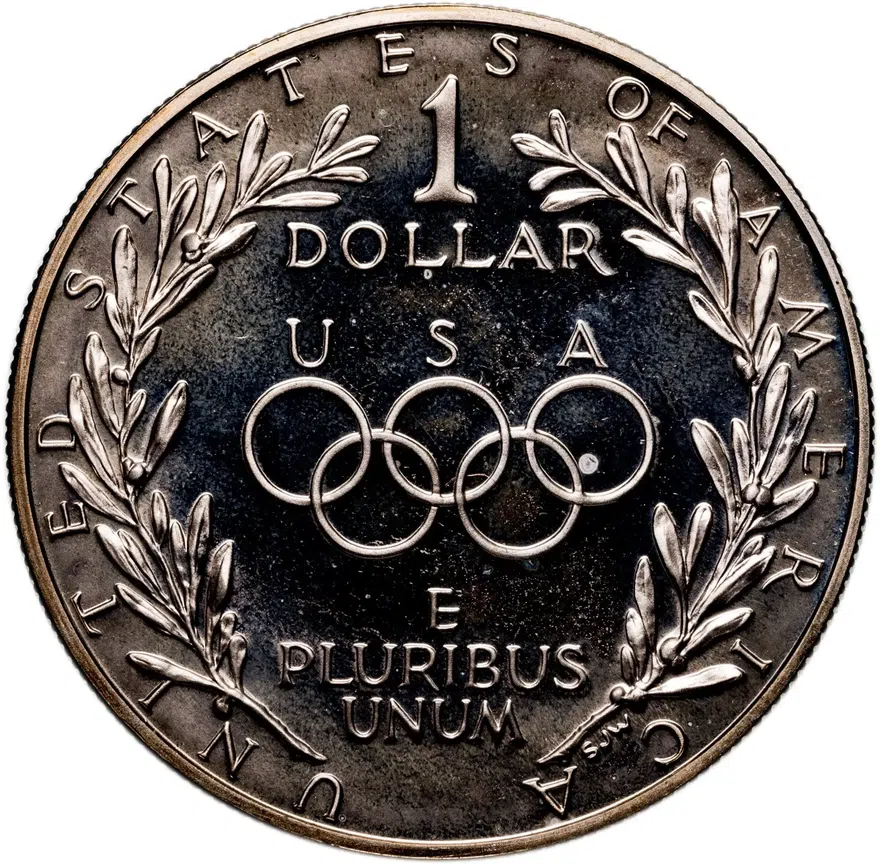 США 1 доллар (dollar) 1988 S XXIV летние Олимпийские Игры, Сеул 1988 знак монетного двора "S" - Сан-Франциско, реверс