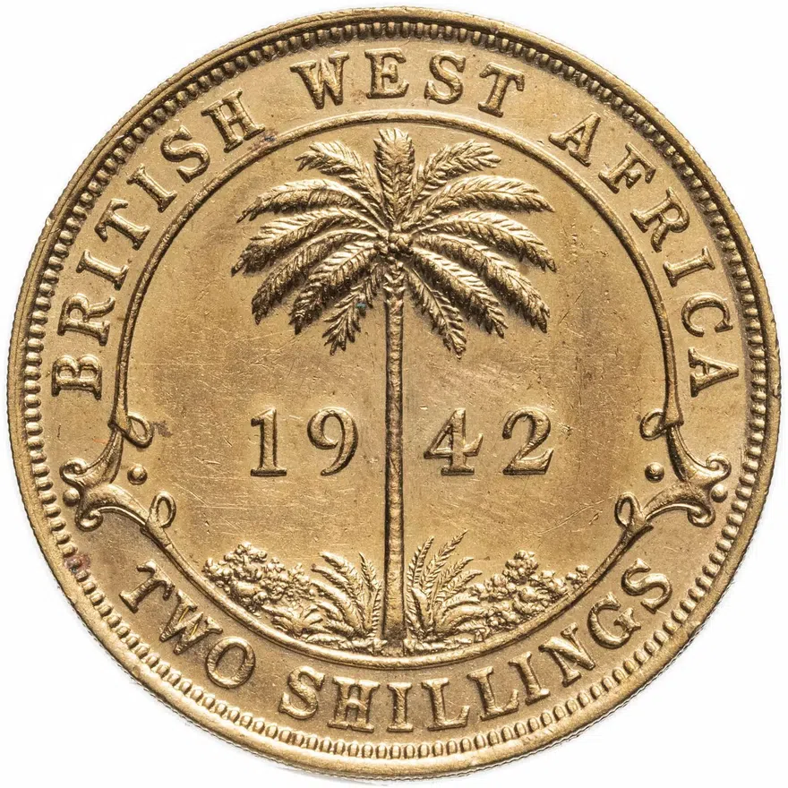 Британская Западная Африка 2 шиллинга (shillings) 1942 KN