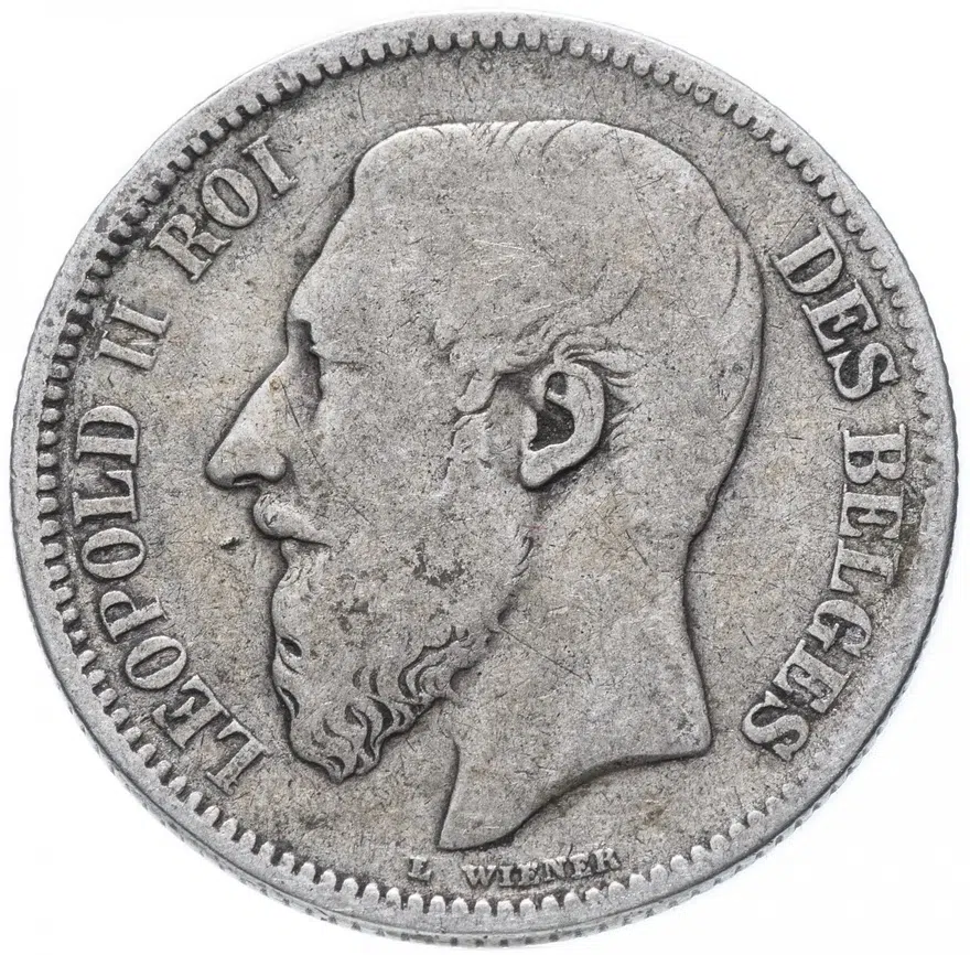 Бельгия 2 франка (francs) 1868 С крестом на короне