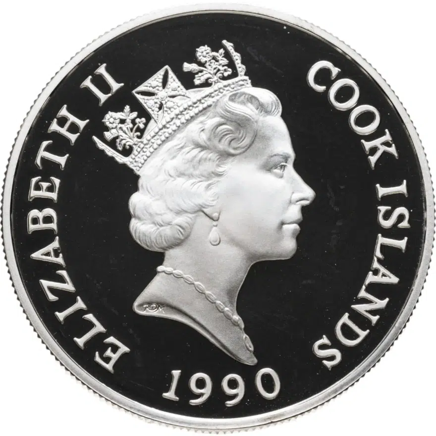 Острова Кука 50 долларов (dollars) 1990 "Чемпионат мира по футболу в Италии", реверс