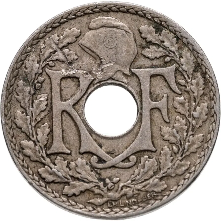 Франция 10 сантимов (centimes) 1934, аверс