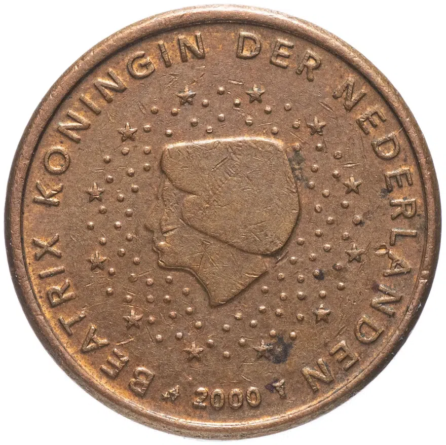 Нидерланды 1 цент (cent) 1999-2019, аверс