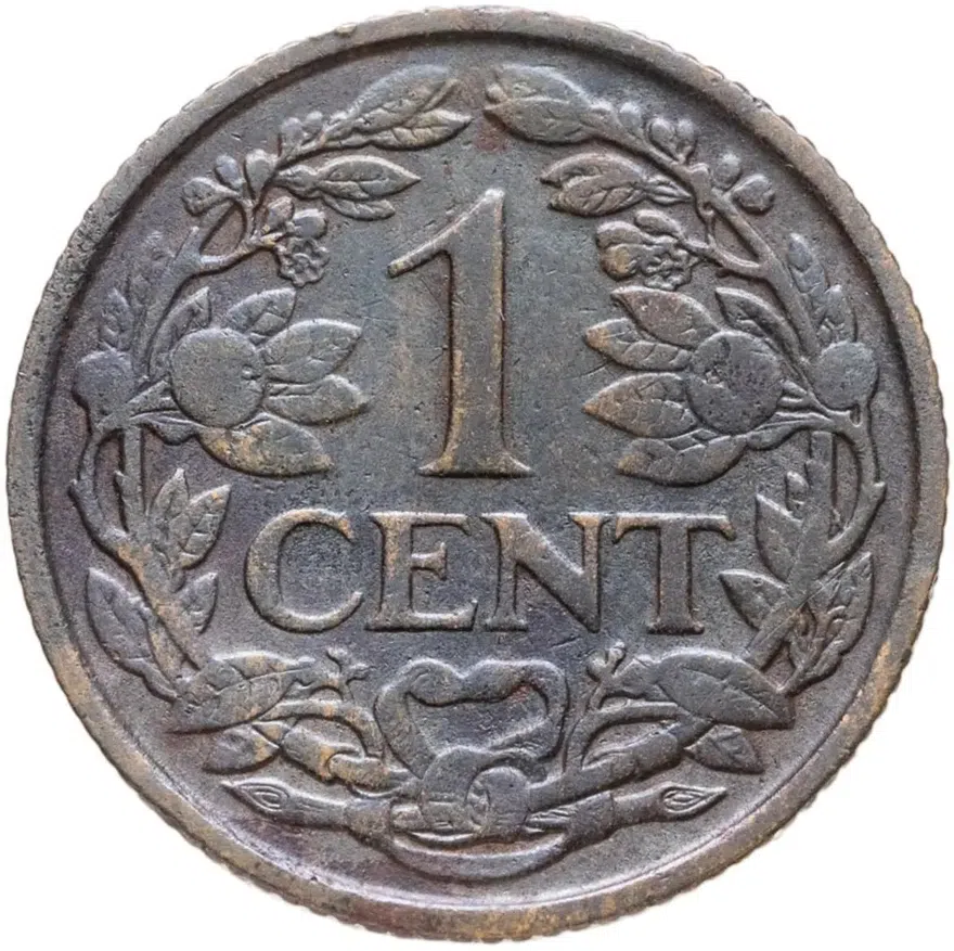 Нидерланды 1 цент (cent) 1929, аверс