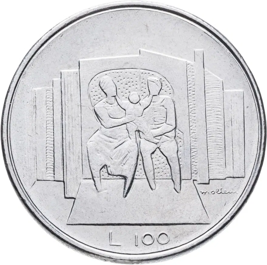 Сан-Марино 100 лир (lire) 1976  Республика, реверс