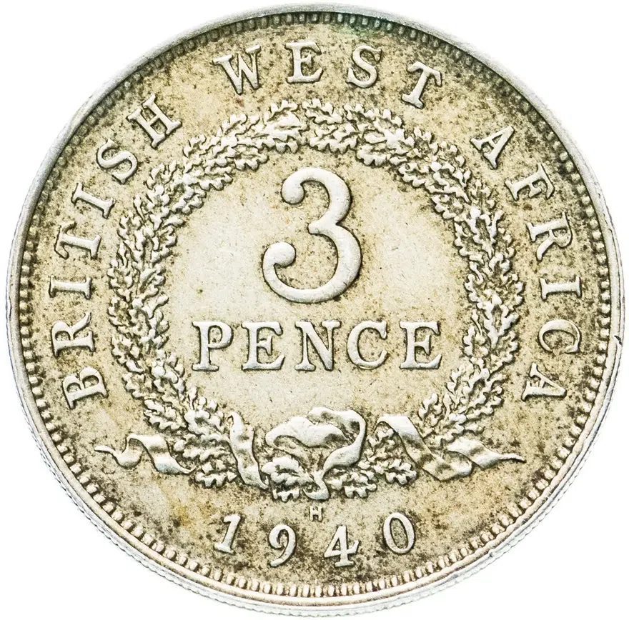 Британская Западная Африка 3 пенса 1940 H, реверс