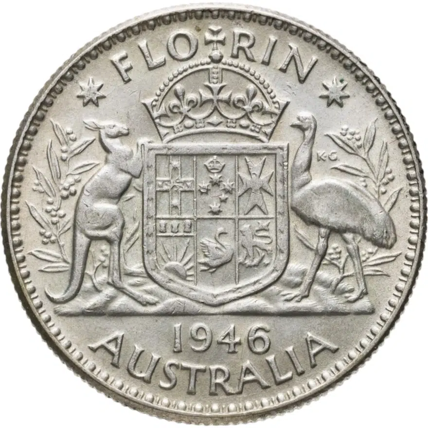 Австралия 2 шиллинга (флорин, shillings) 1946