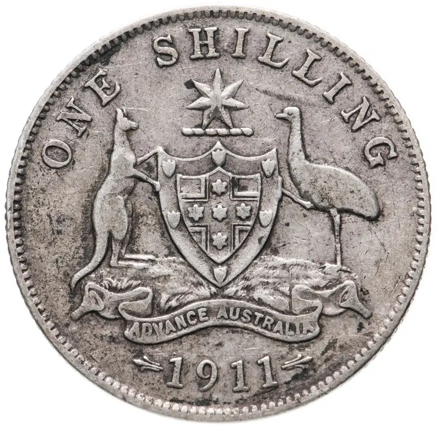 Австралия 1 шиллинг (shilling) 1911, реверс