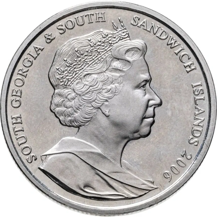Южная Георгия и Южные Сандвичевы острова 2 фунта (pounds) 2006 Хохлатый пингвин, реверс