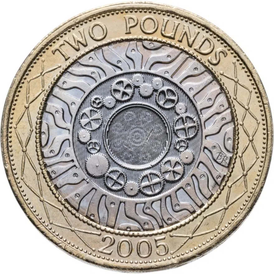Великобритания 2 фунта (pounds) 2005, реверс