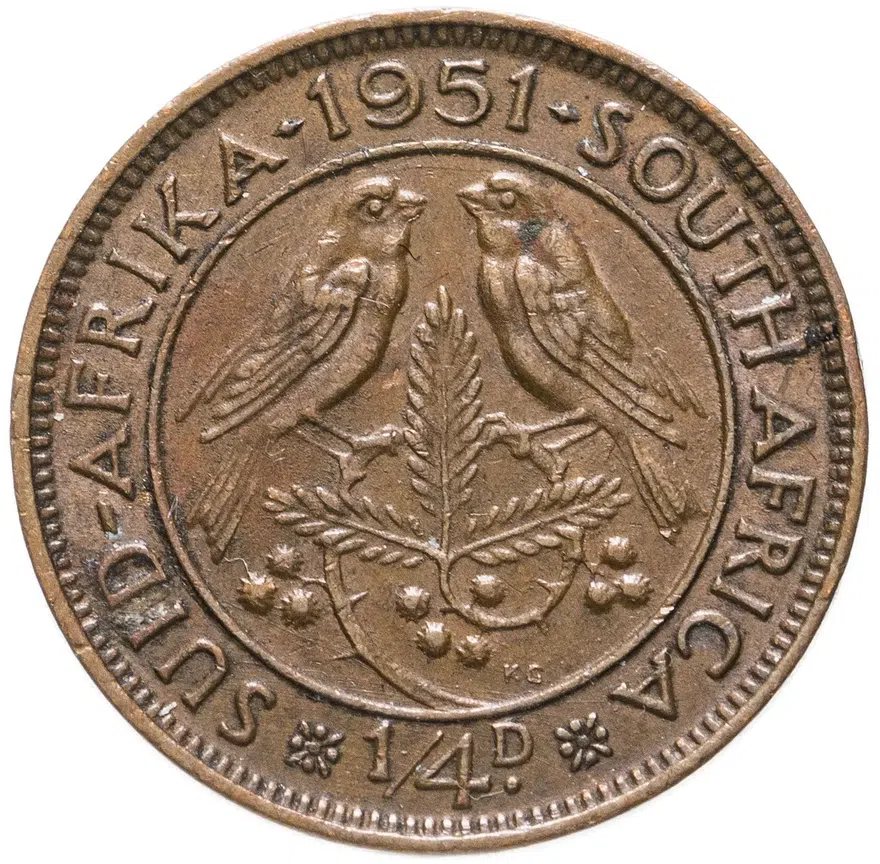 ЮАР 1/4 пенни (penny) 1951