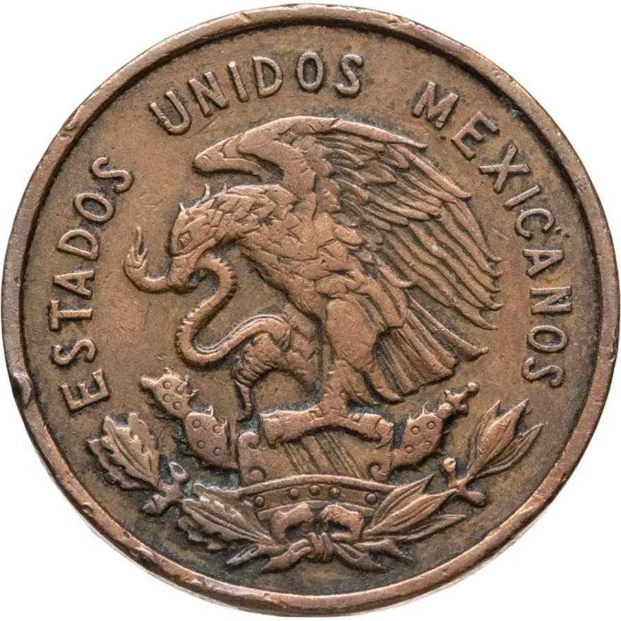 Мексика 10 сентаво (centavos) 1967, реверс
