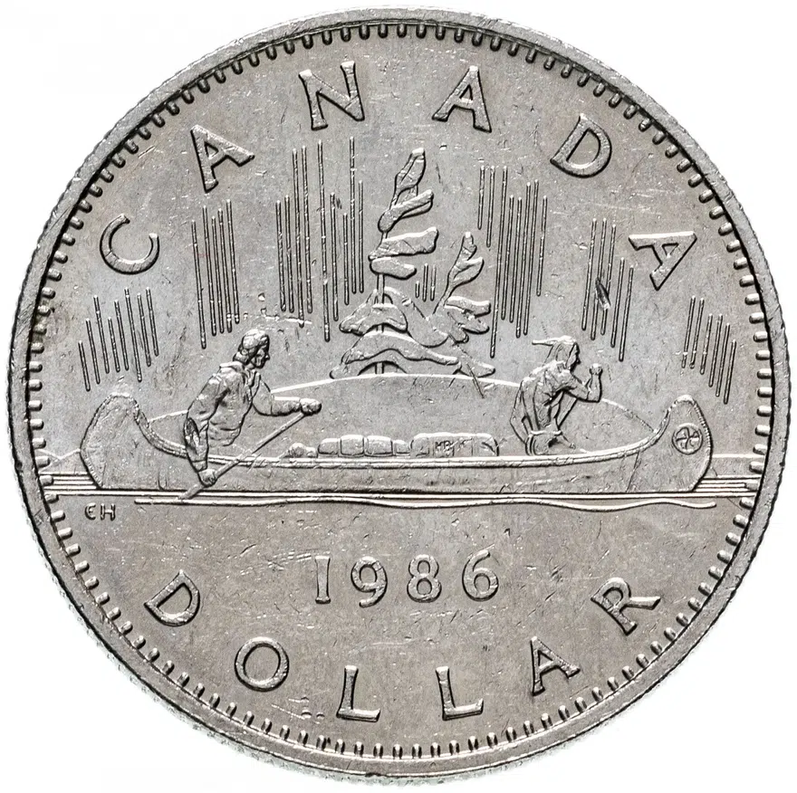 Канада 1 доллар (dollar) 1986, аверс