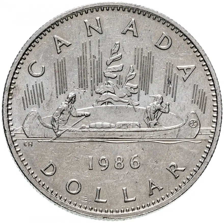 Канада 1 доллар (dollar) 1986, реверс