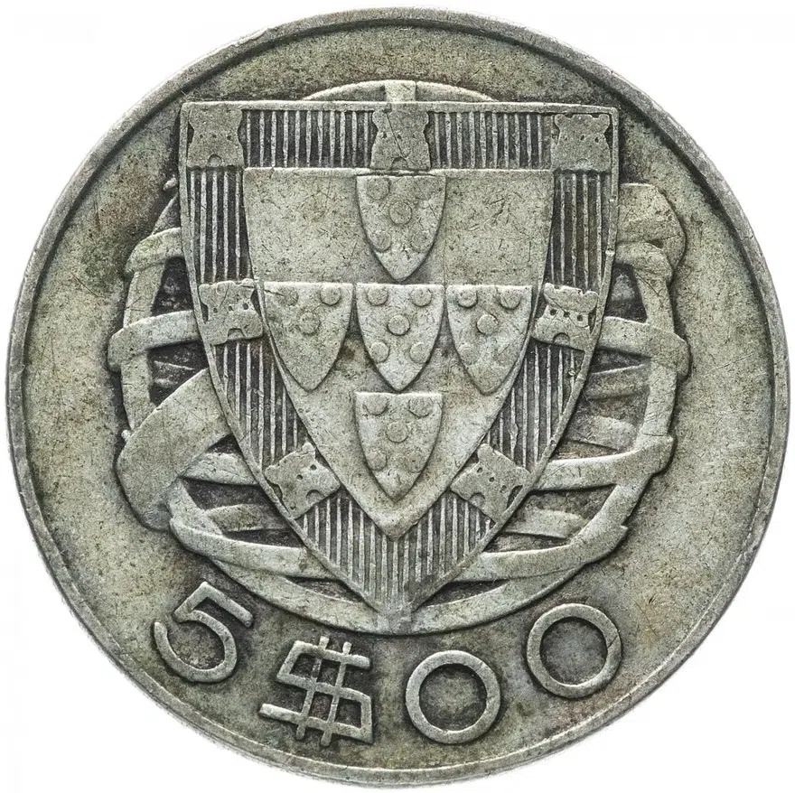 Португалия 5 эскудо (escudos) 1946, реверс