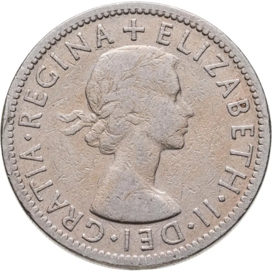 Великобритания 2 шиллинга (флорин, shillings) 1956, аверс