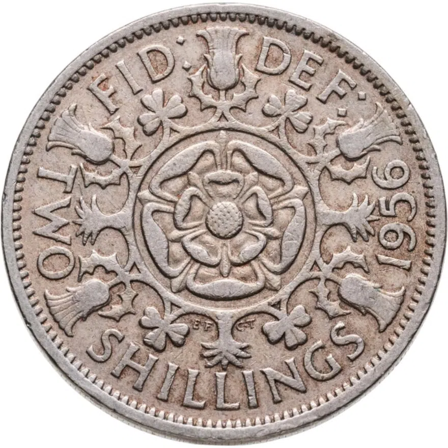 Великобритания 2 шиллинга (флорин, shillings) 1956, реверс