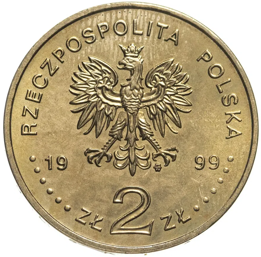 Польша 2 злотых (zlote) 1999  150 лет со дня смерти Фредерика Шопена, реверс
