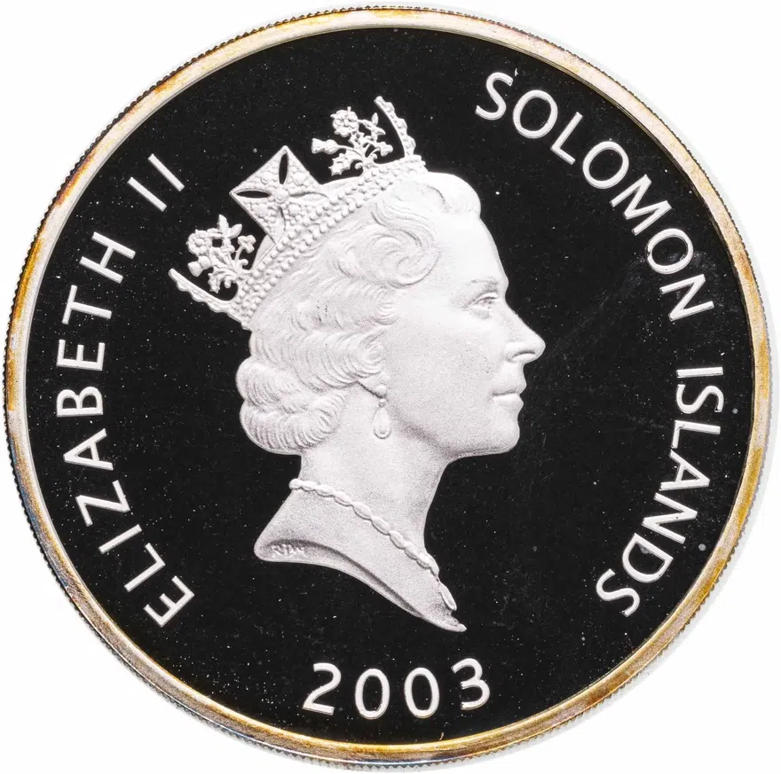 Соломоновы Острова 25 долларов (dollars) 2003  Самолёты - Sikorsky VS-300, реверс