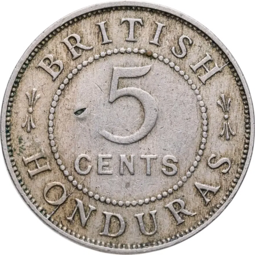 Британский Гондурас 5 центов (cents) 1916, реверс